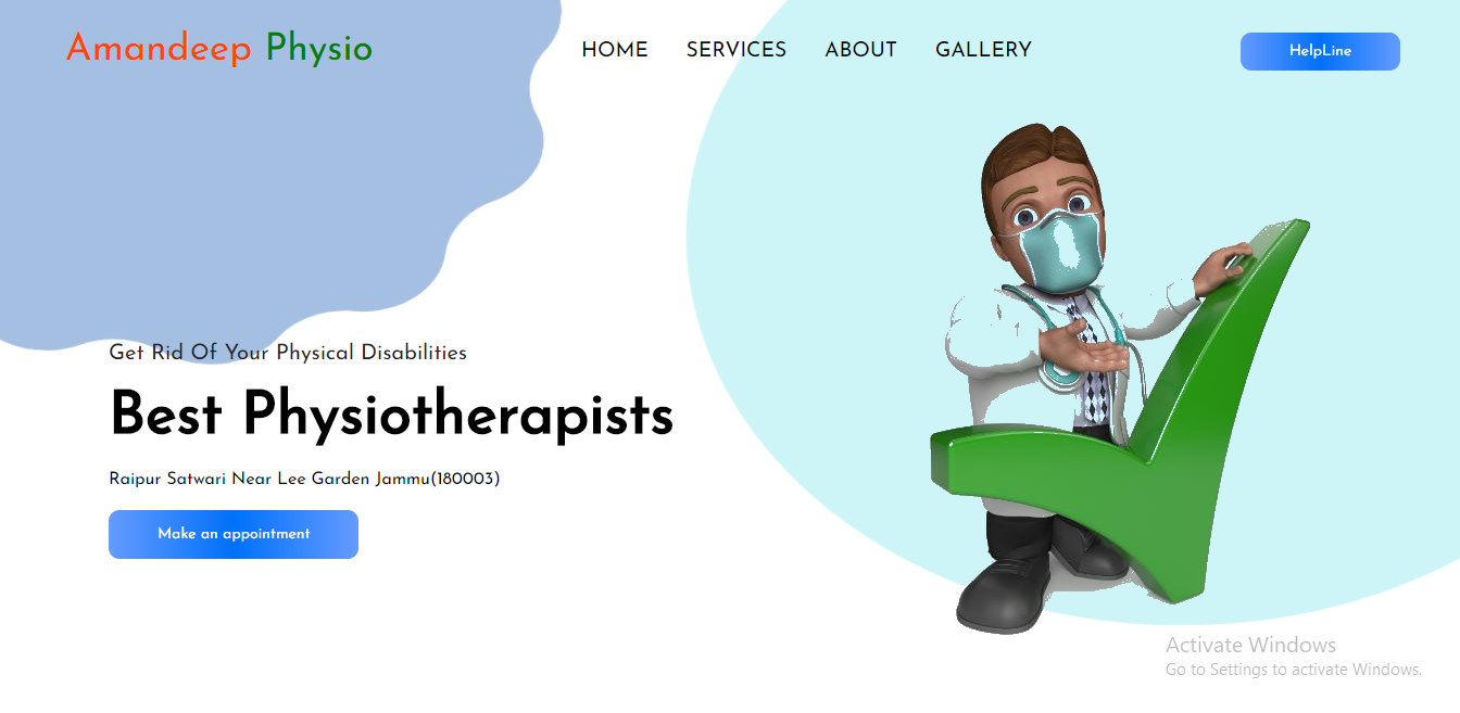 Physiotherapy Clinic site | HTML5, CSS3, JS, THREEJS ETC